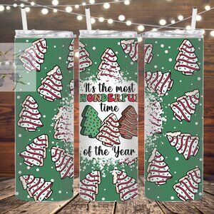 Christmas Snack Cake Metal Stainless Steel Insulated Tumbler